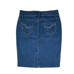 Daniel Stretch Denim Pencil Skirt Womens Medium Wash Knee Length Jean Skirt